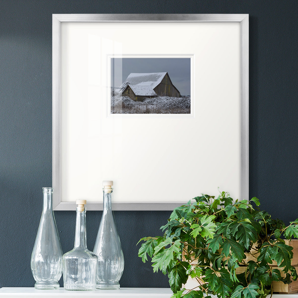 Winter Barn Premium Framed Print Double Matboard