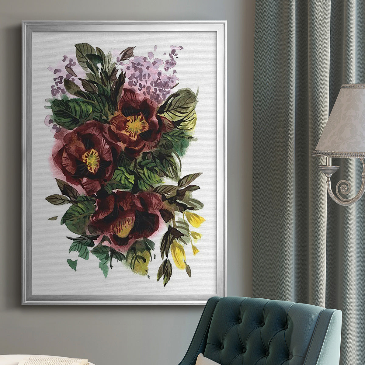 Garden Bouquets II - Modern Framed Canvas Print