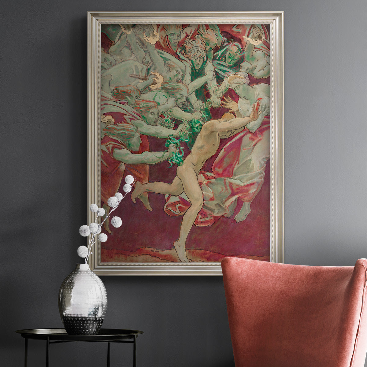 Orestes and the Furies - Ornate Framed Canvas Print