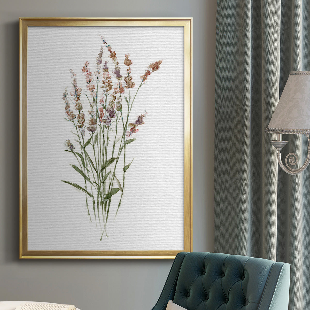 Dainty Botanical II - Modern Framed Canvas Print