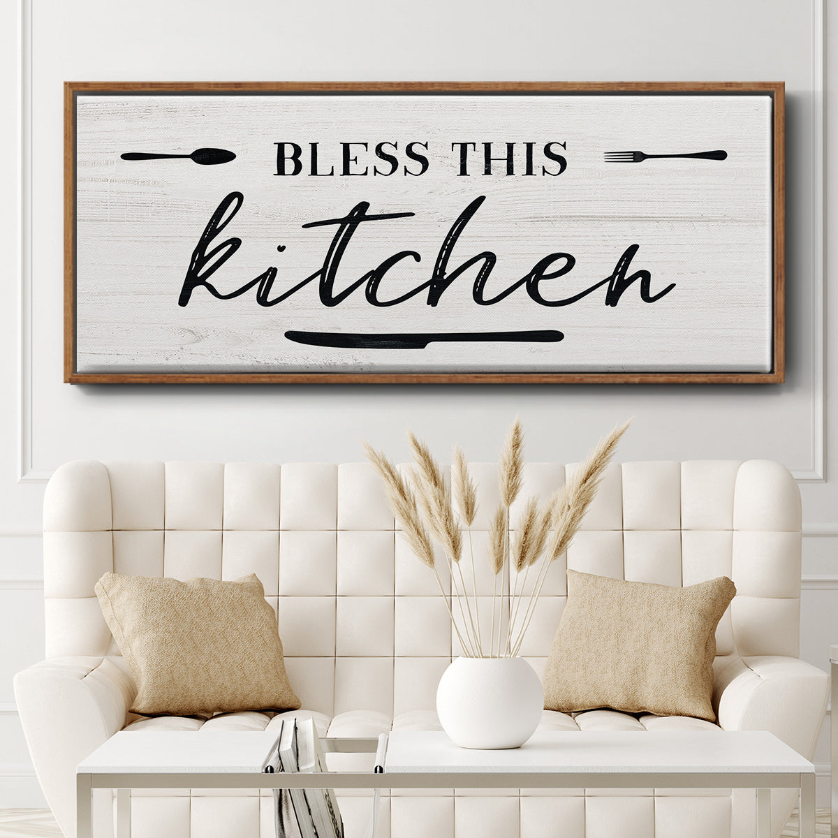 Bless this Kitchen - Floater Framed Canvas Print