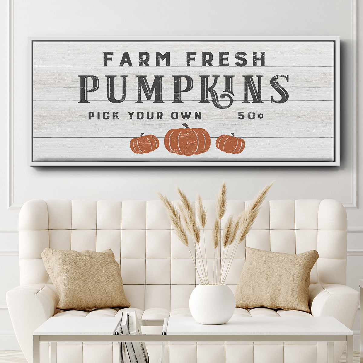 Farm Fresh Pumpkins - Floater Framed Canvas Print