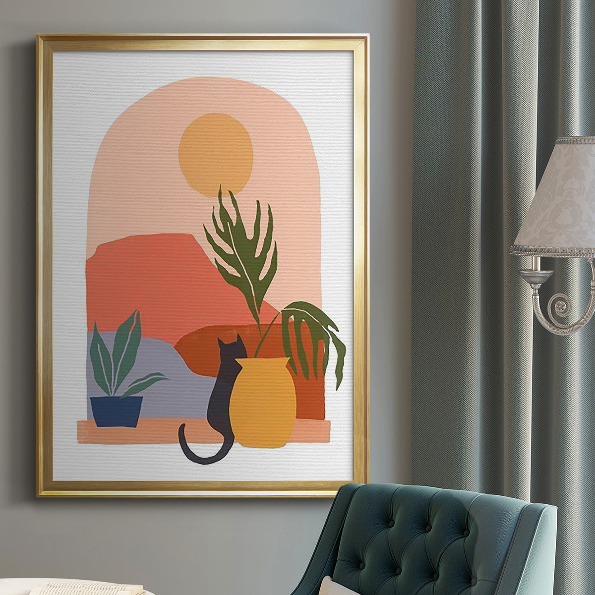 Paper Scene I - Modern Framed Canvas Print