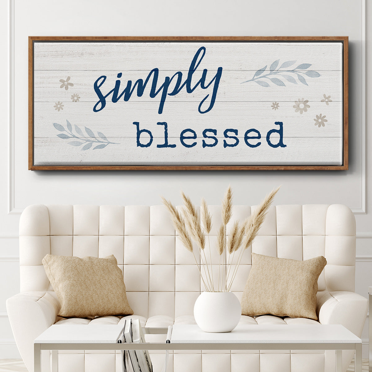 Simply Blessed - Floater Framed Canvas Print