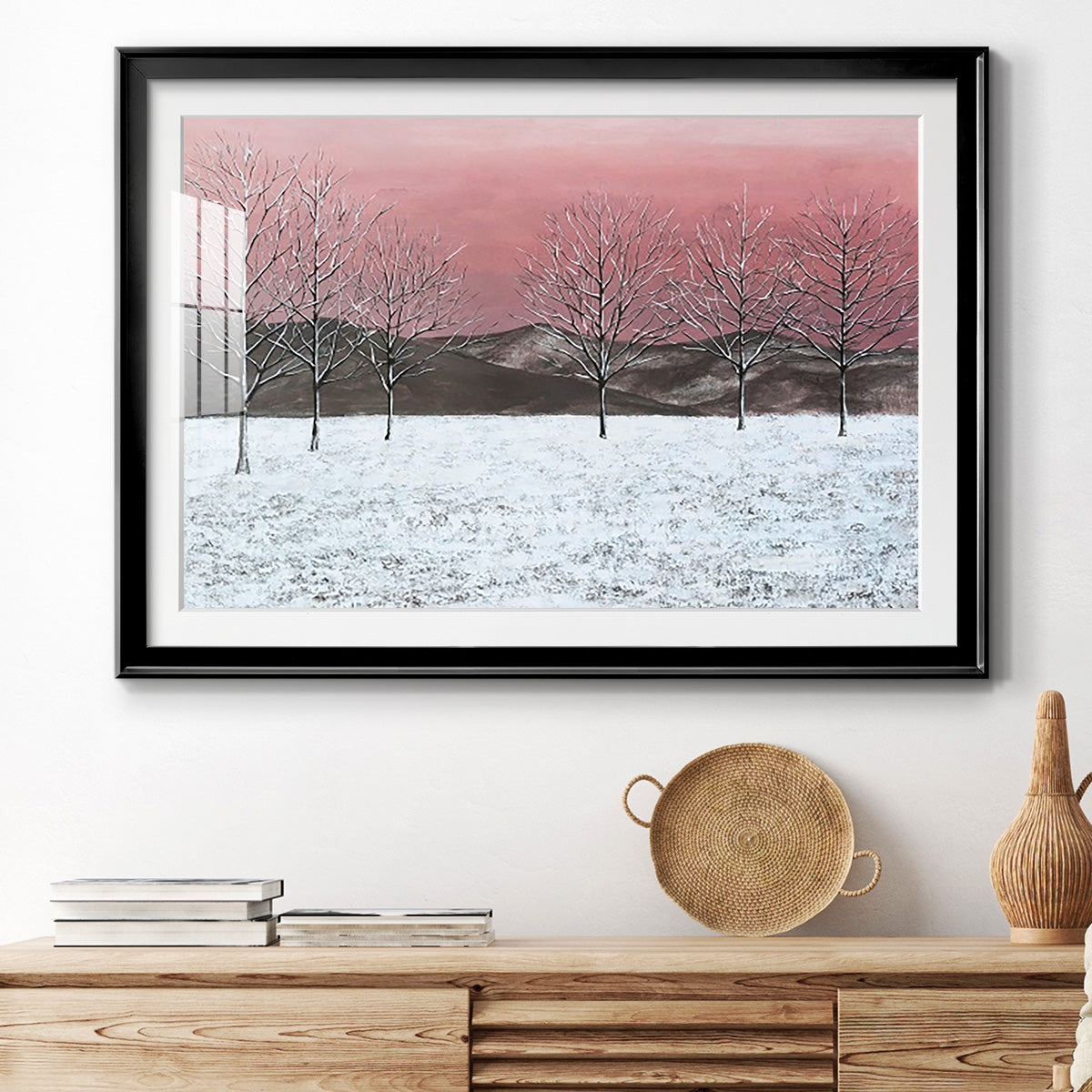 Sunset Snowfall I Premium Framed Print - Ready to Hang