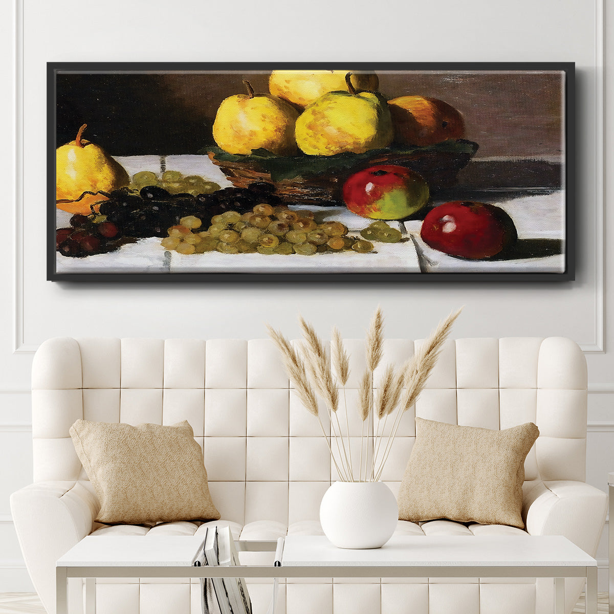 Still Life with Pears and Grapes, 1867 - Floater Framed Canvas Print