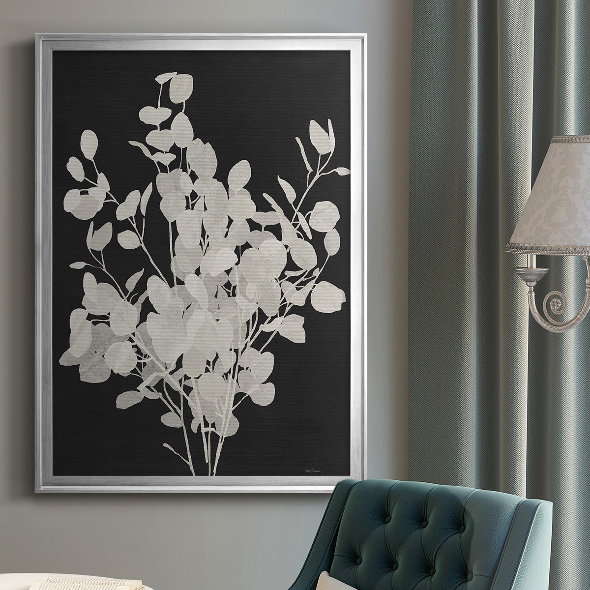 Misty Branches II - Modern Framed Canvas Print