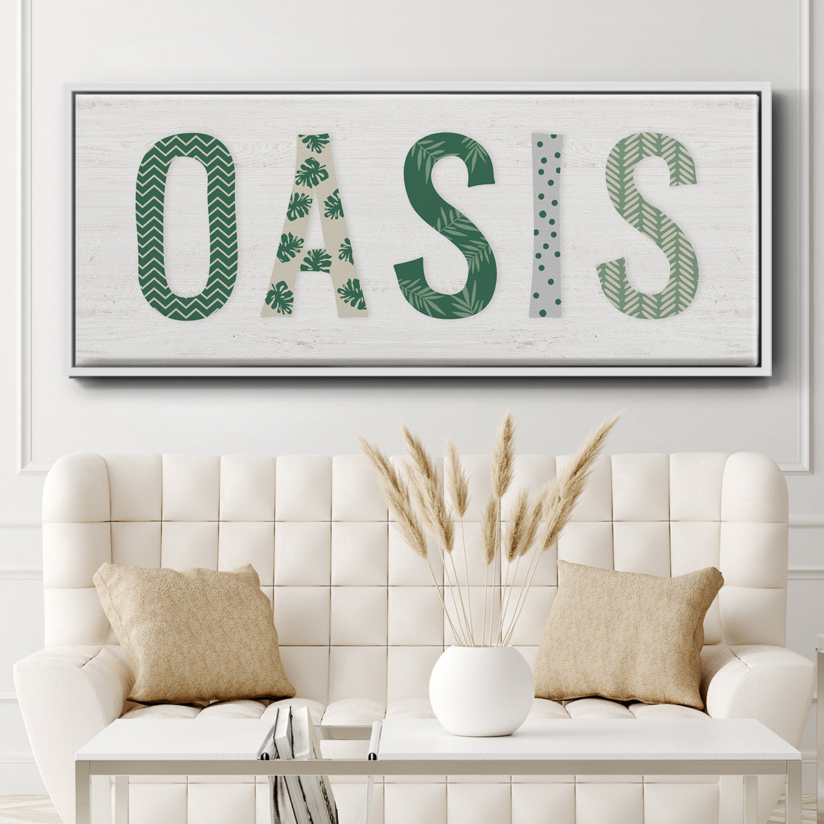 Oasis Cabana - Floater Framed Canvas Print