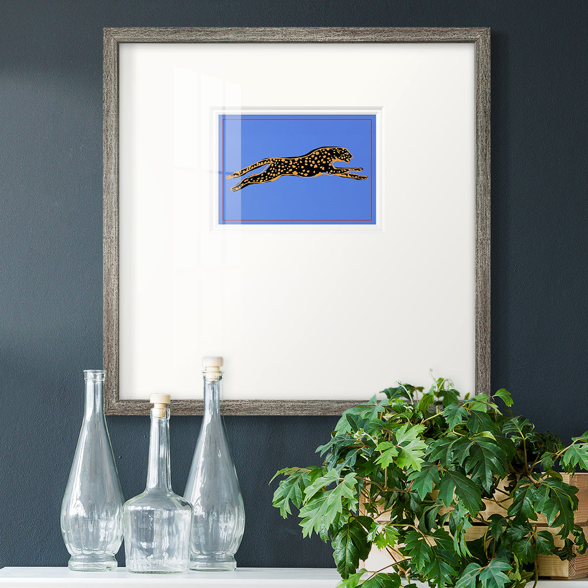 The Wild Leopard II Premium Framed Print Double Matboard