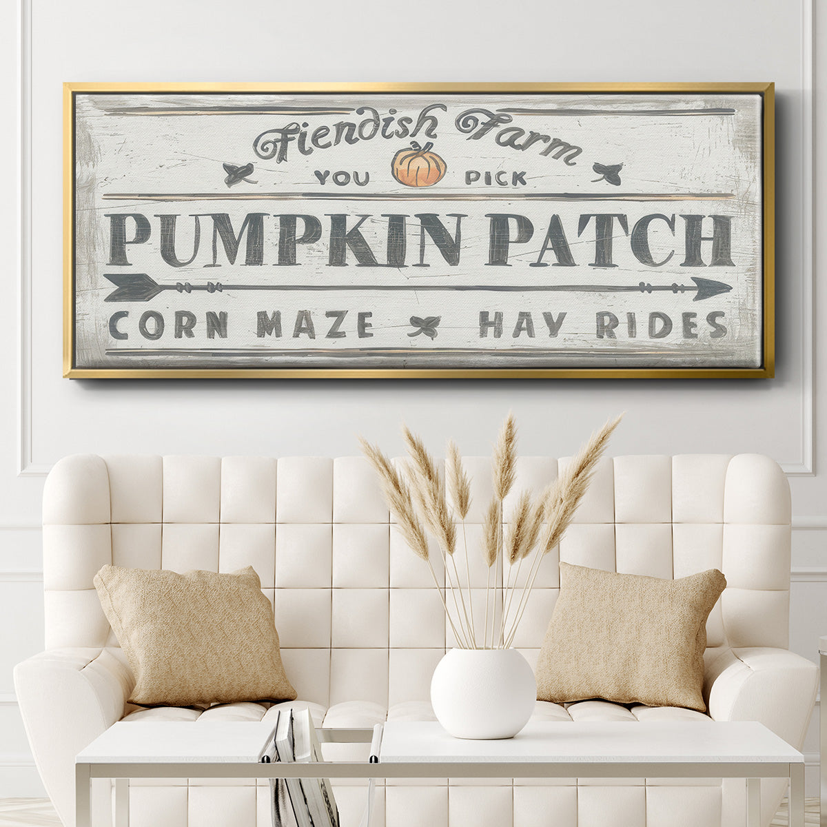 Pumpkin Patch II - Floater Framed Canvas Print