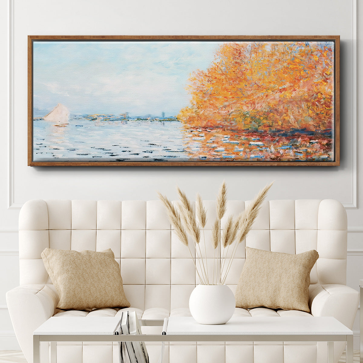 The Seine at Argentuil, 1874 - Floater Framed Canvas Print