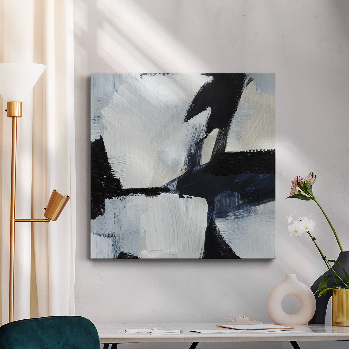 Expressive Monochrome IV - Canvas Art Print