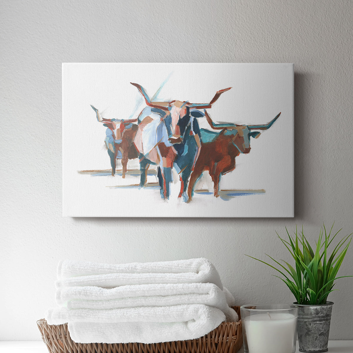 Modern Longhorns I - Canvas Art Print