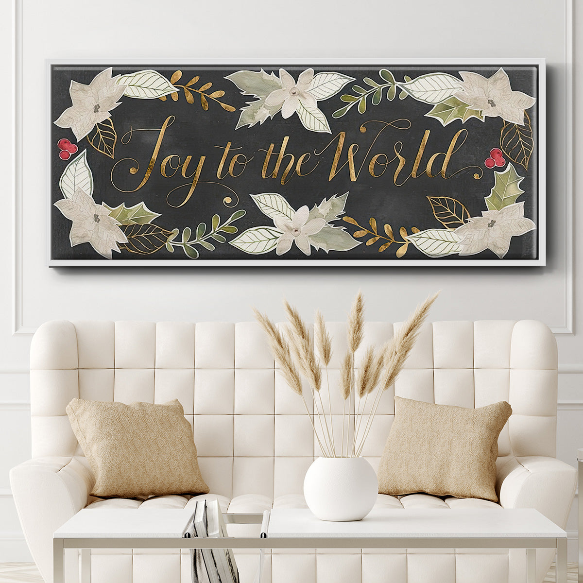 Gilded Christmas Collection D - Floater Framed Canvas Print