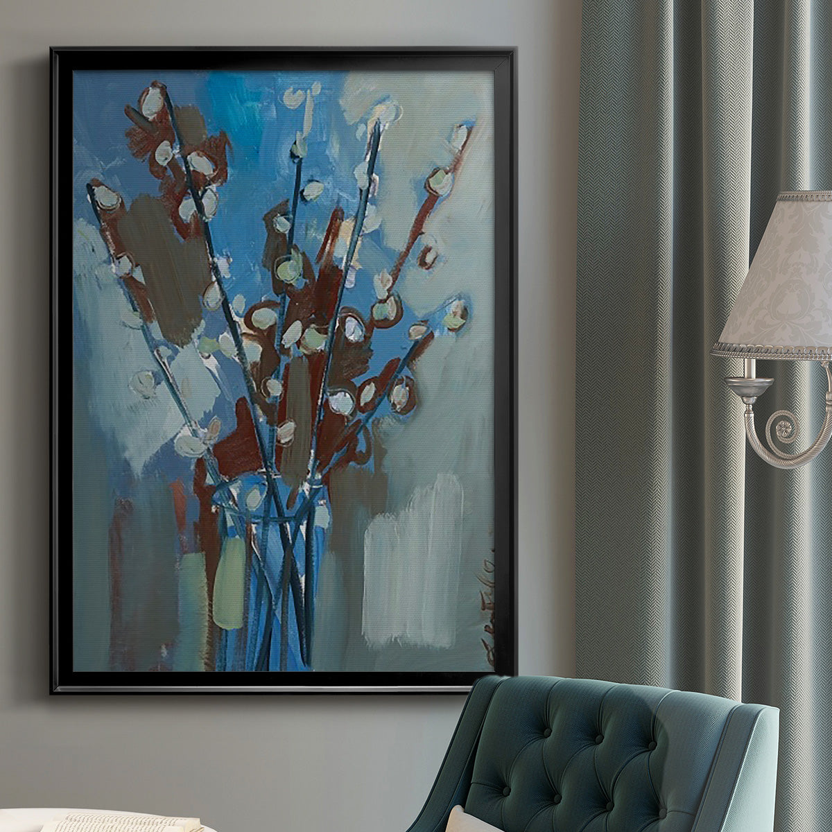 Winter Willow I - Modern Framed Canvas Print