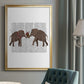 Elephant Bouquet, Landscape - Modern Framed Canvas Print