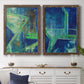 Geometric in Cool VII - Premium Framed Canvas 2 Piece Set - Ready to Hang