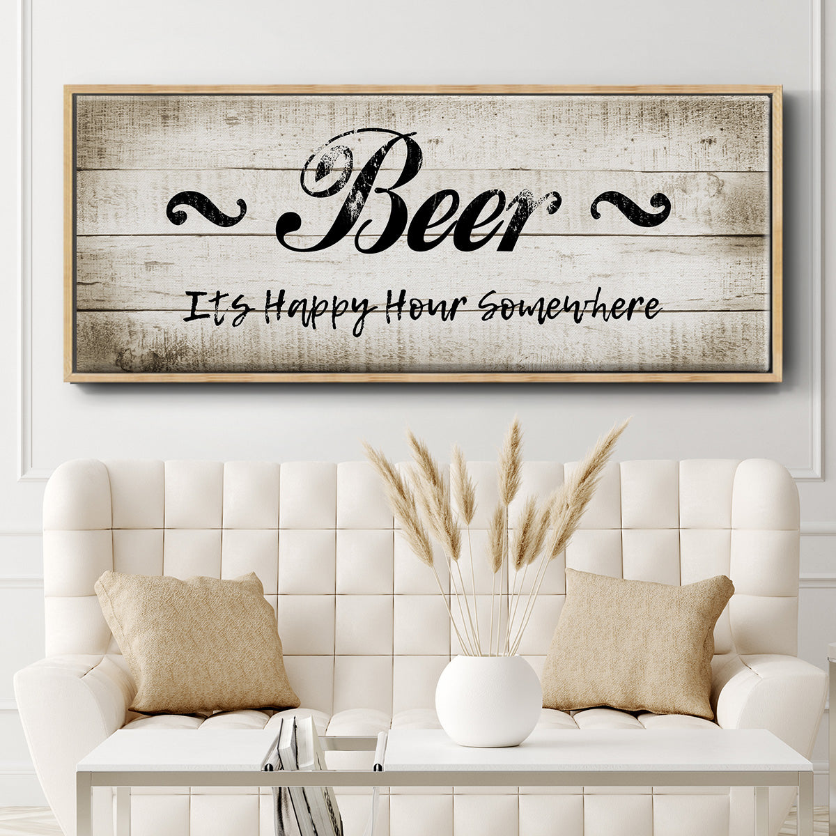 Beer Happy Hour - Floater Framed Canvas Print