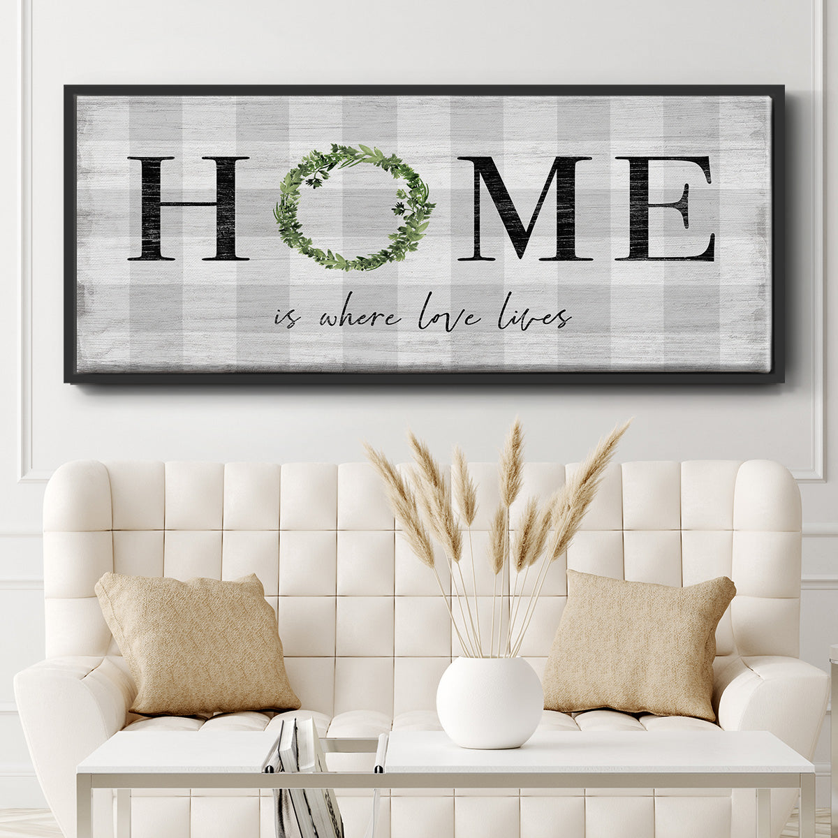 Where Love Lives - Floater Framed Canvas Print