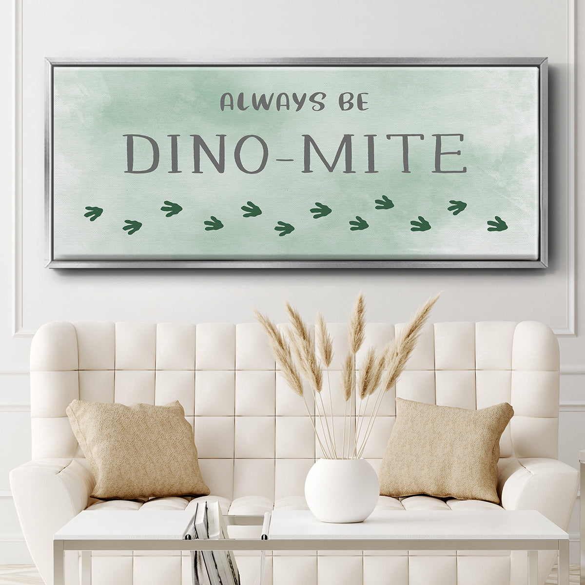 Dinomite - Floater Framed Canvas Print