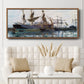 Ships in Harbor, 1873 - Floater Framed Canvas Print