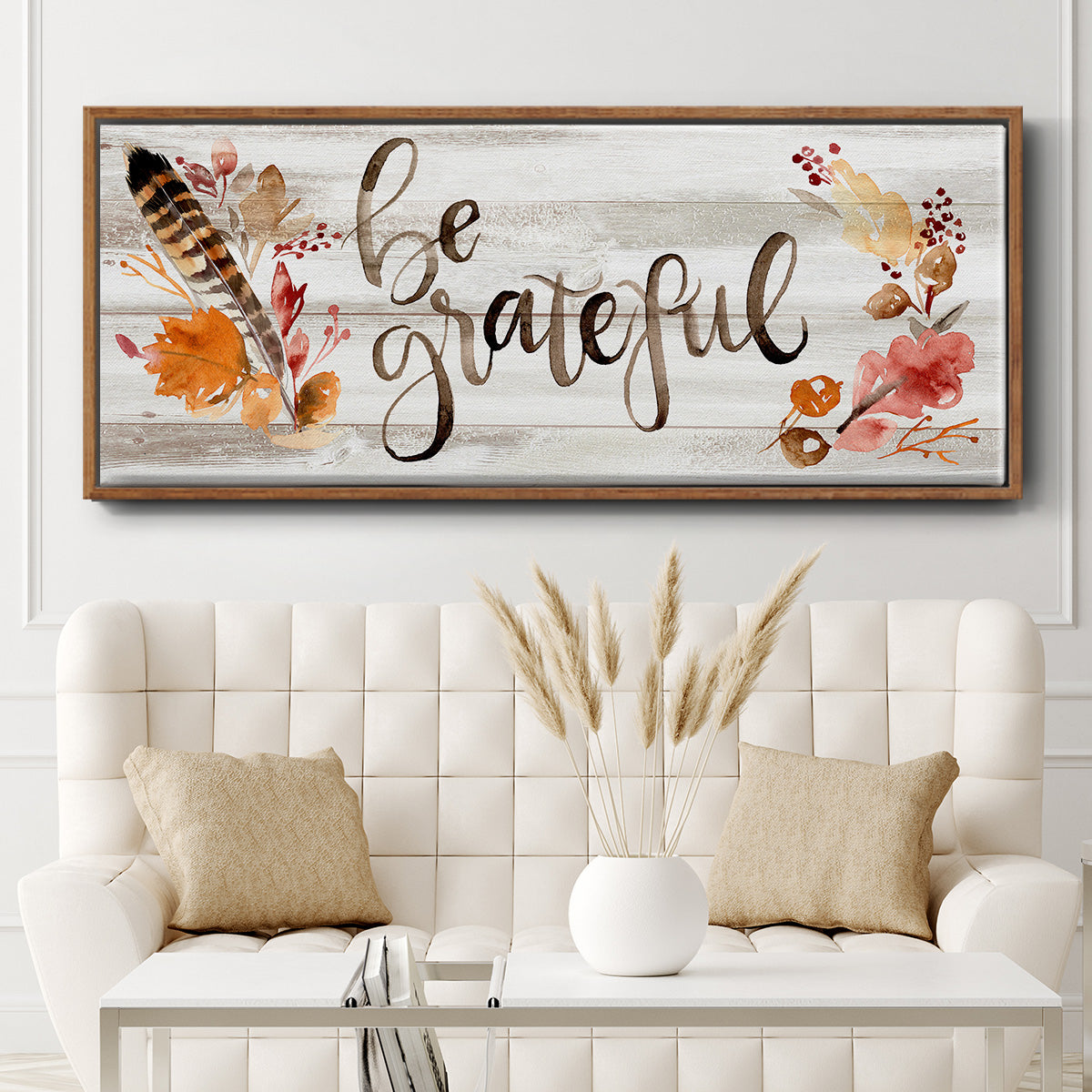 Grateful  - Floater Framed Canvas Print