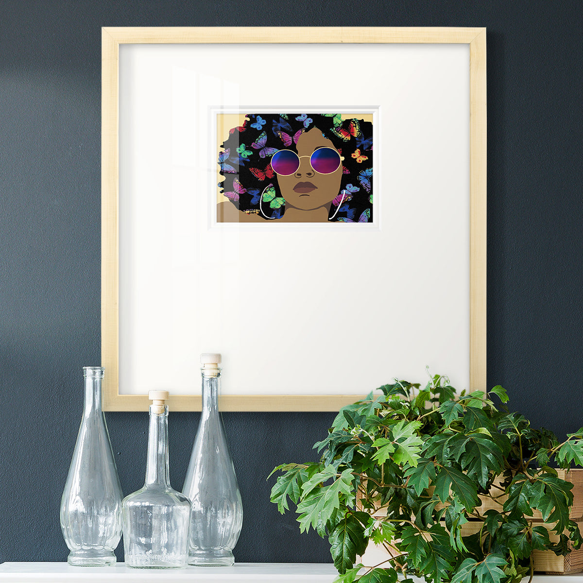 Butterfly Diva I Premium Framed Print Double Matboard