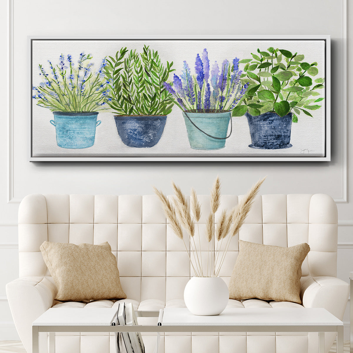 Fresh Herb Collection - Floater Framed Canvas Print