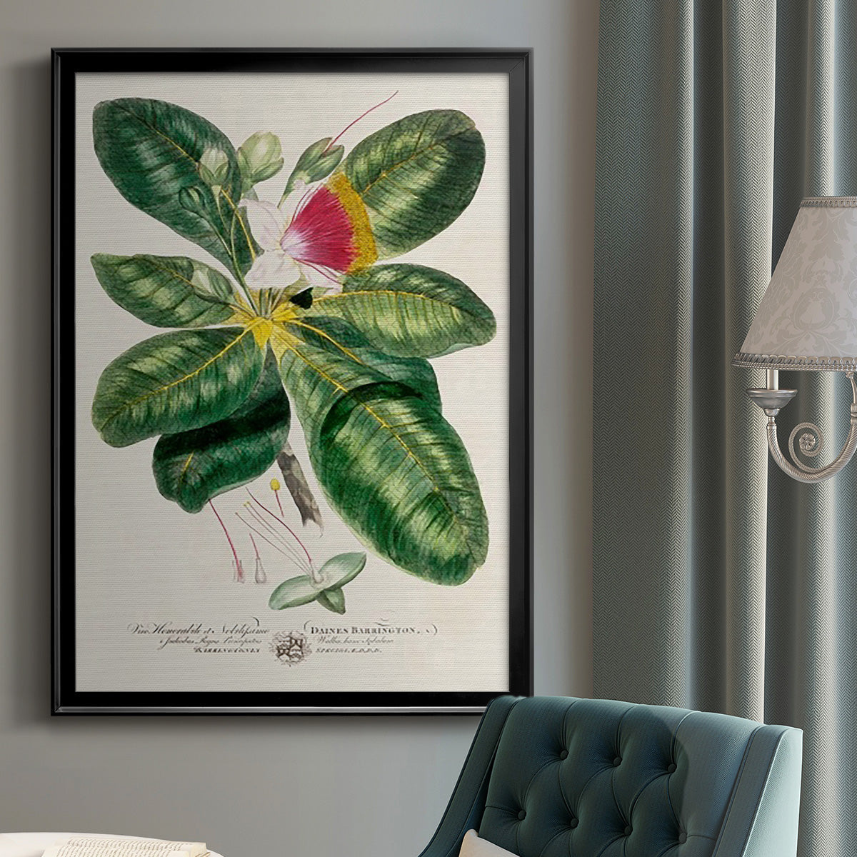 Imperial Tropical Botanical I - Modern Framed Canvas Print