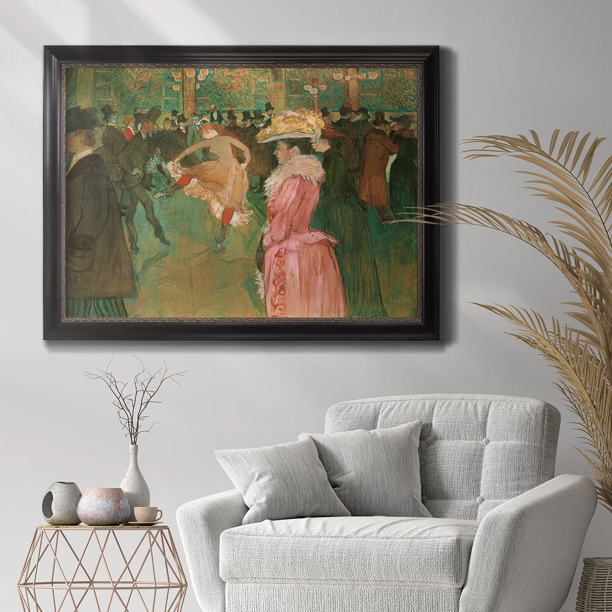 At the Moulin Rouge, The Dance - Ornate Framed Canvas Print
