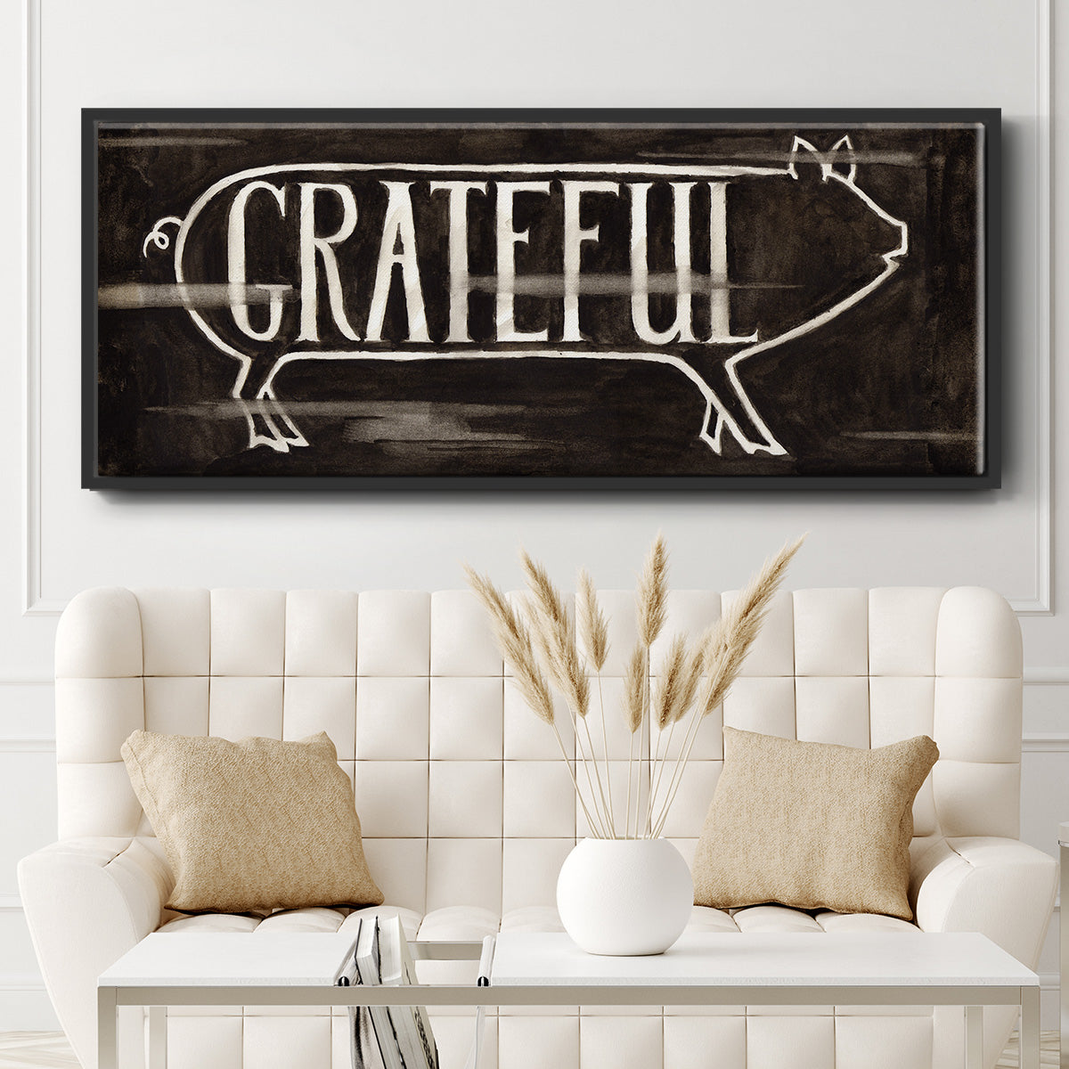 Grateful Pig - Floater Framed Canvas Print