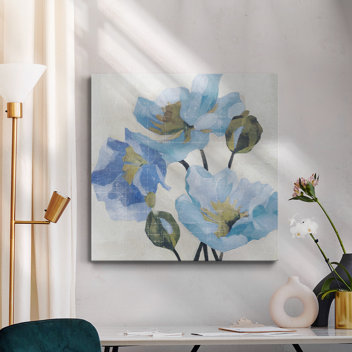 Azure Peony II-Premium Gallery Wrapped Canvas - Ready to Hang