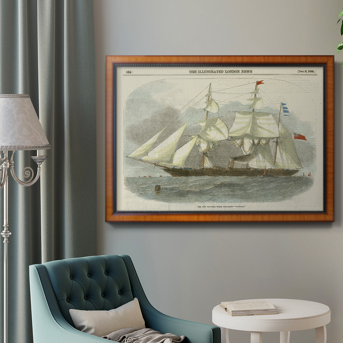 Antique Clipper Ship III Premium Framed Canvas- Ready to Hang