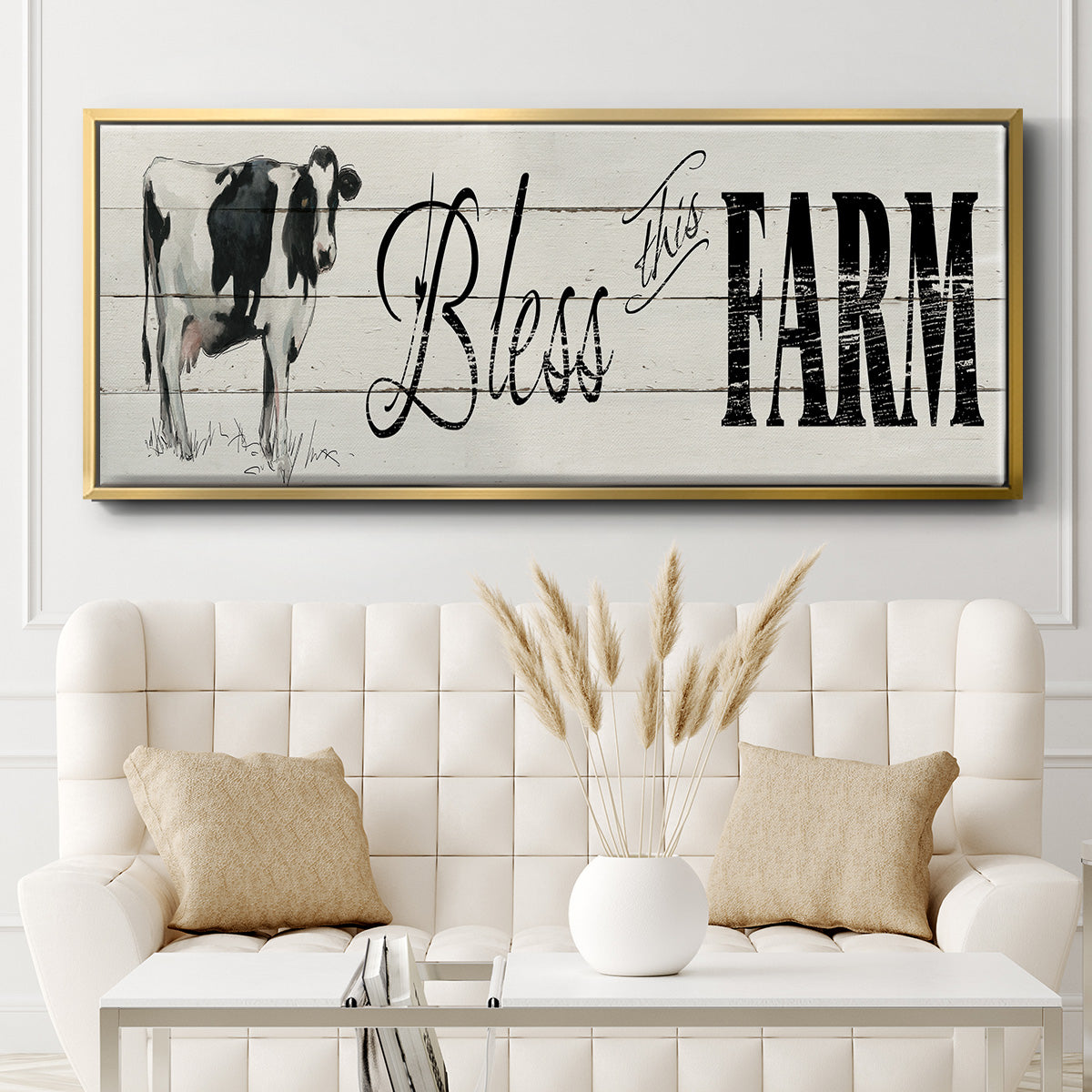 Bless This Farm - Floater Framed Canvas Print