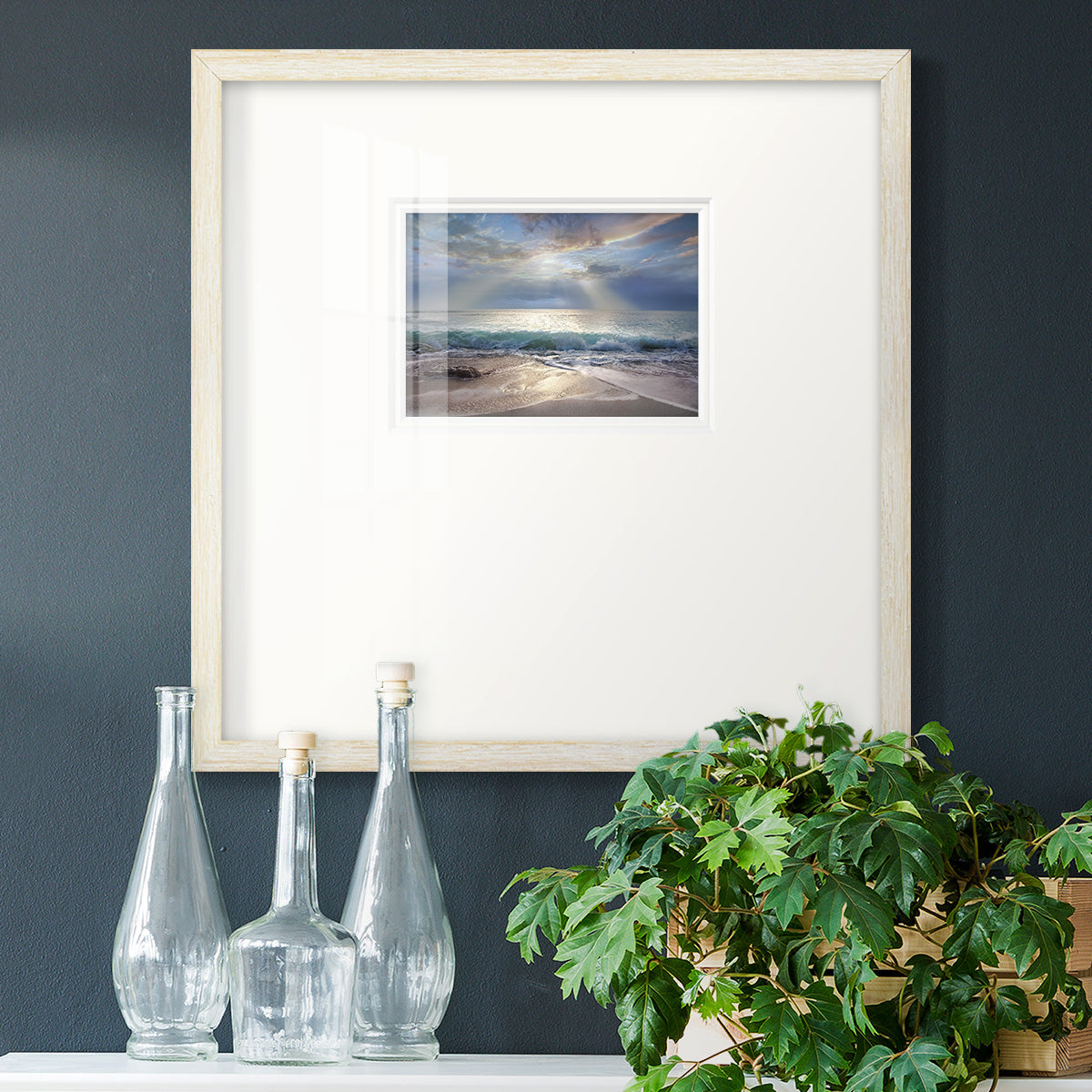 Aqua Blue Morning Premium Framed Print Double Matboard