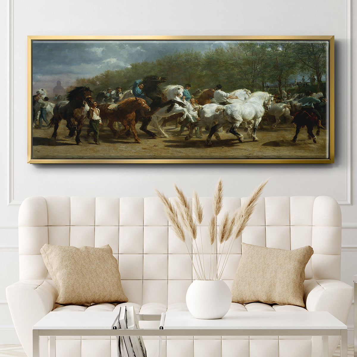 The Horse Fair - Floater Framed Canvas Print