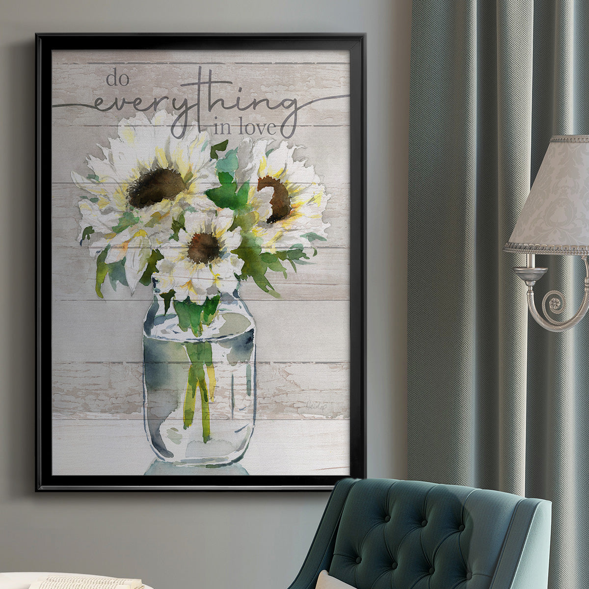 Do Everything In Love - Modern Framed Canvas Print