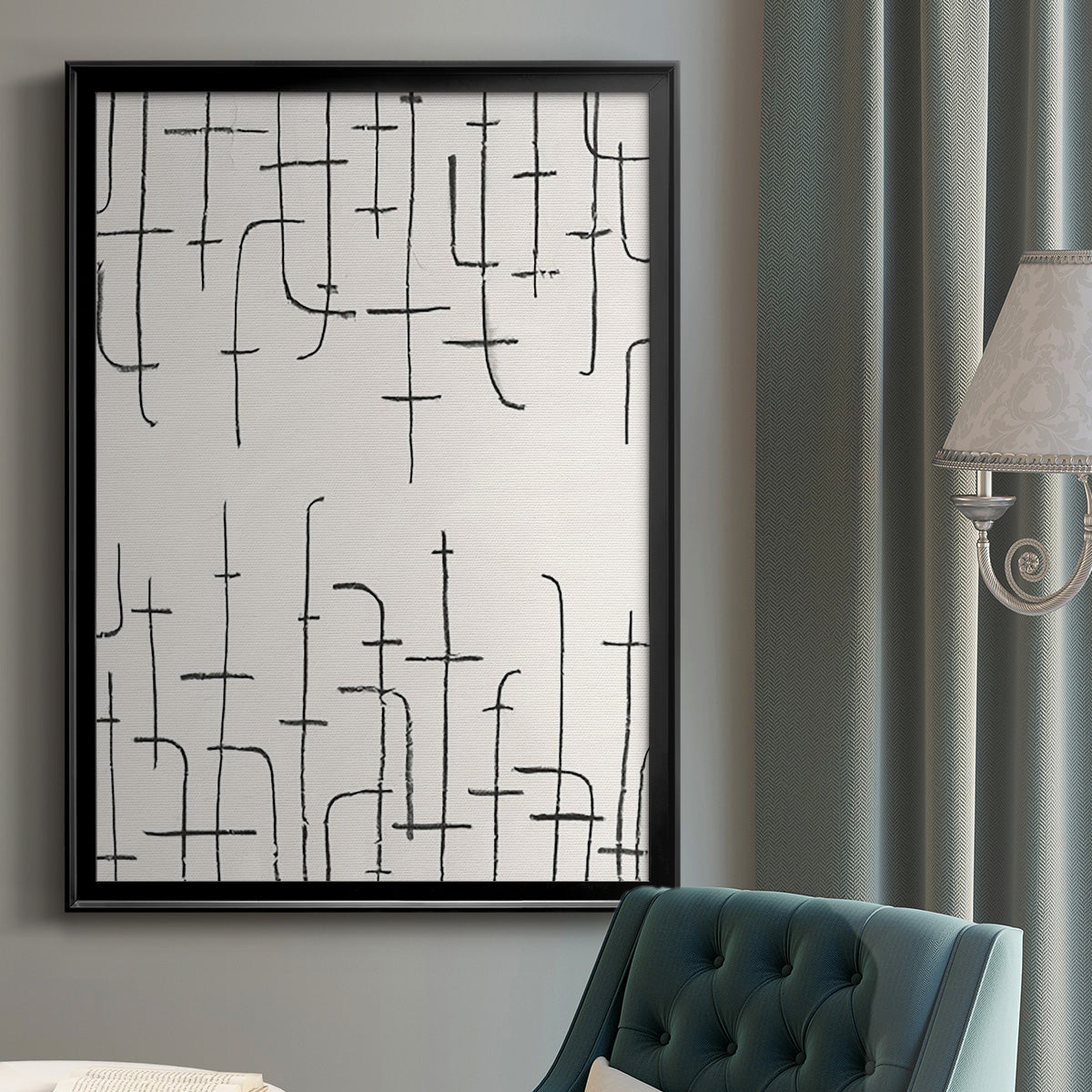 Vertical Arrangement I - Modern Framed Canvas Print