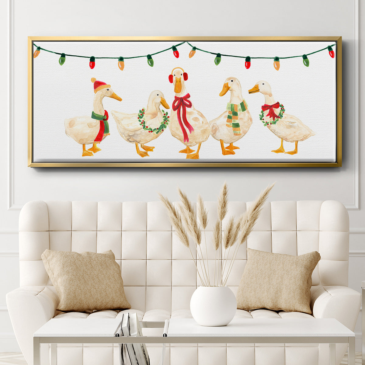 Merry Quackmas Collection D - Floater Framed Canvas Print