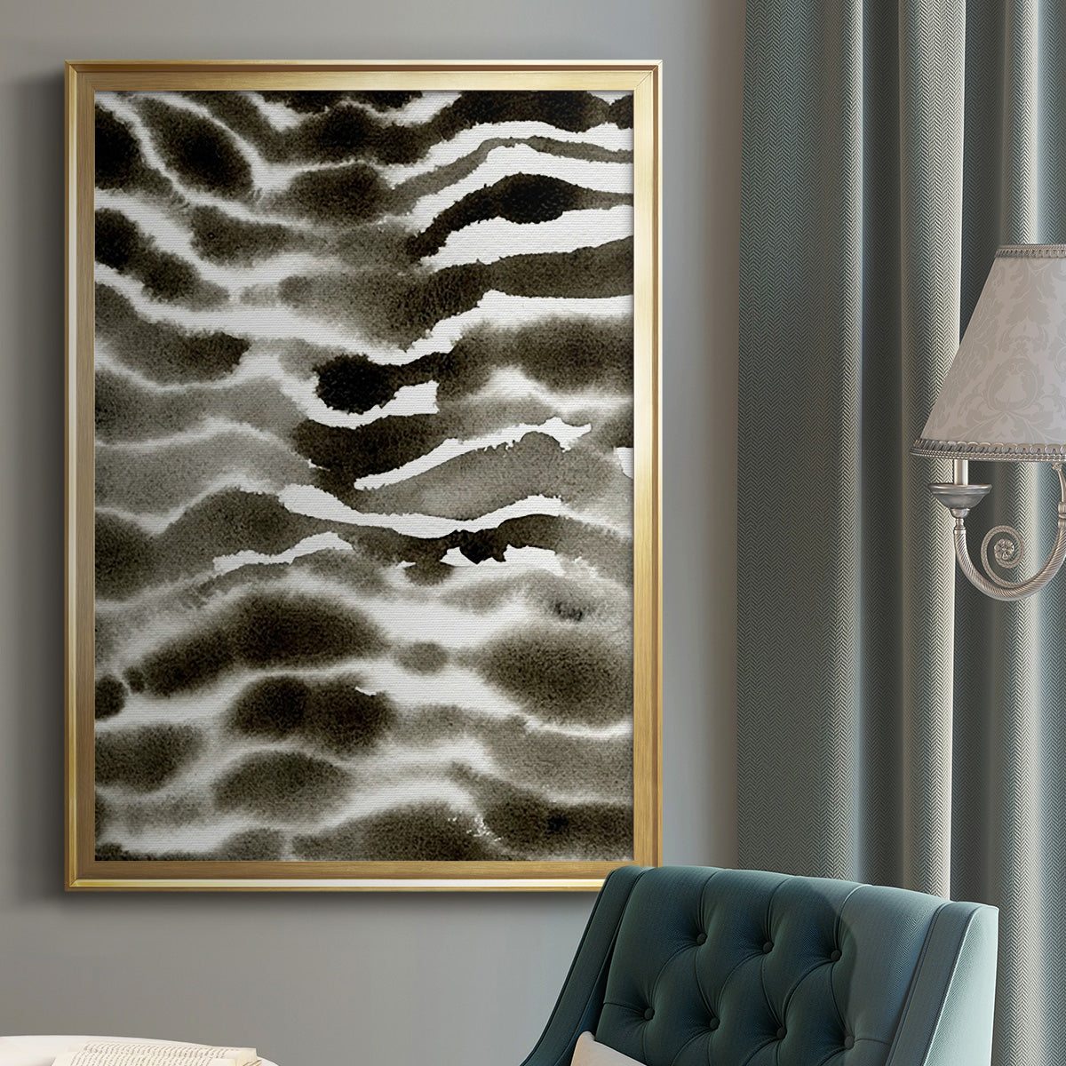 Jungle Stripe II - Modern Framed Canvas Print