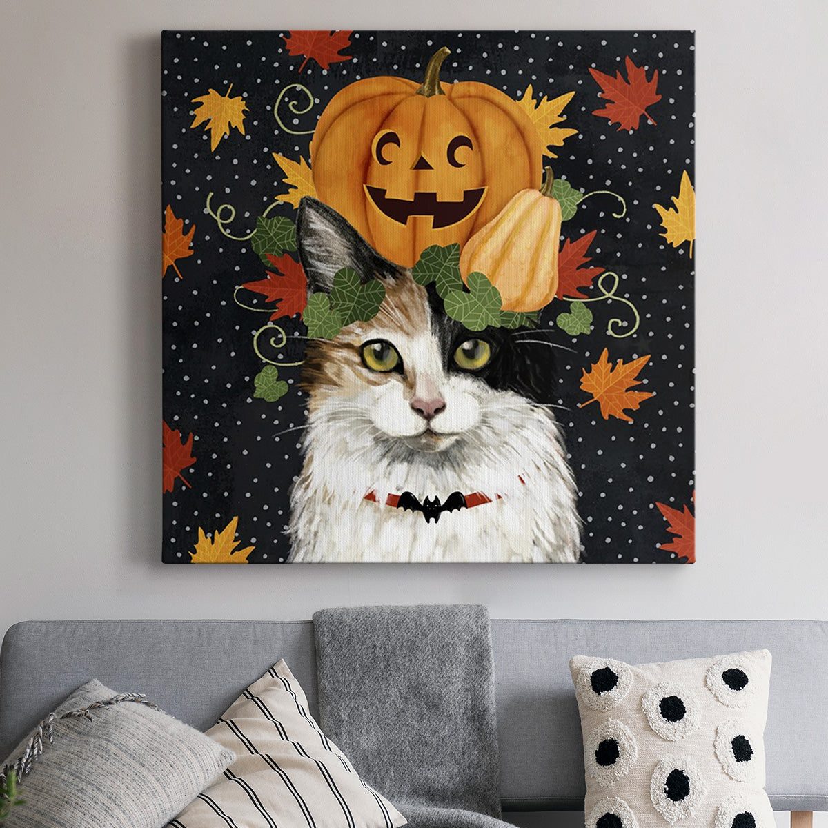 Halloween Cat II-Premium Gallery Wrapped Canvas - Ready to Hang