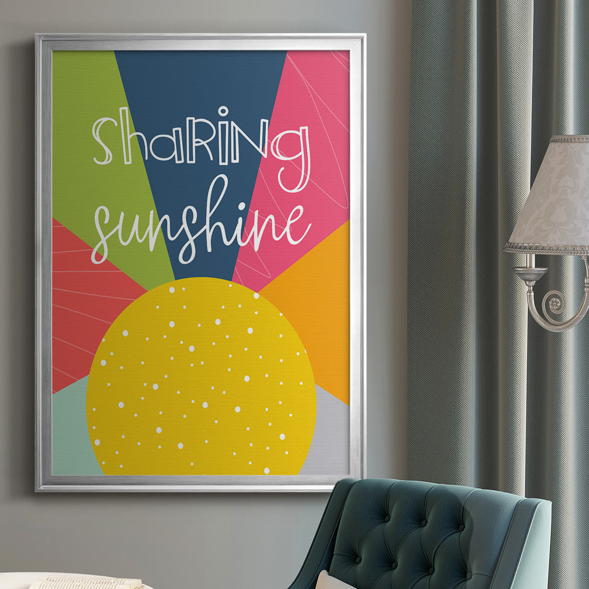 Sharing Sunshine - Modern Framed Canvas Print