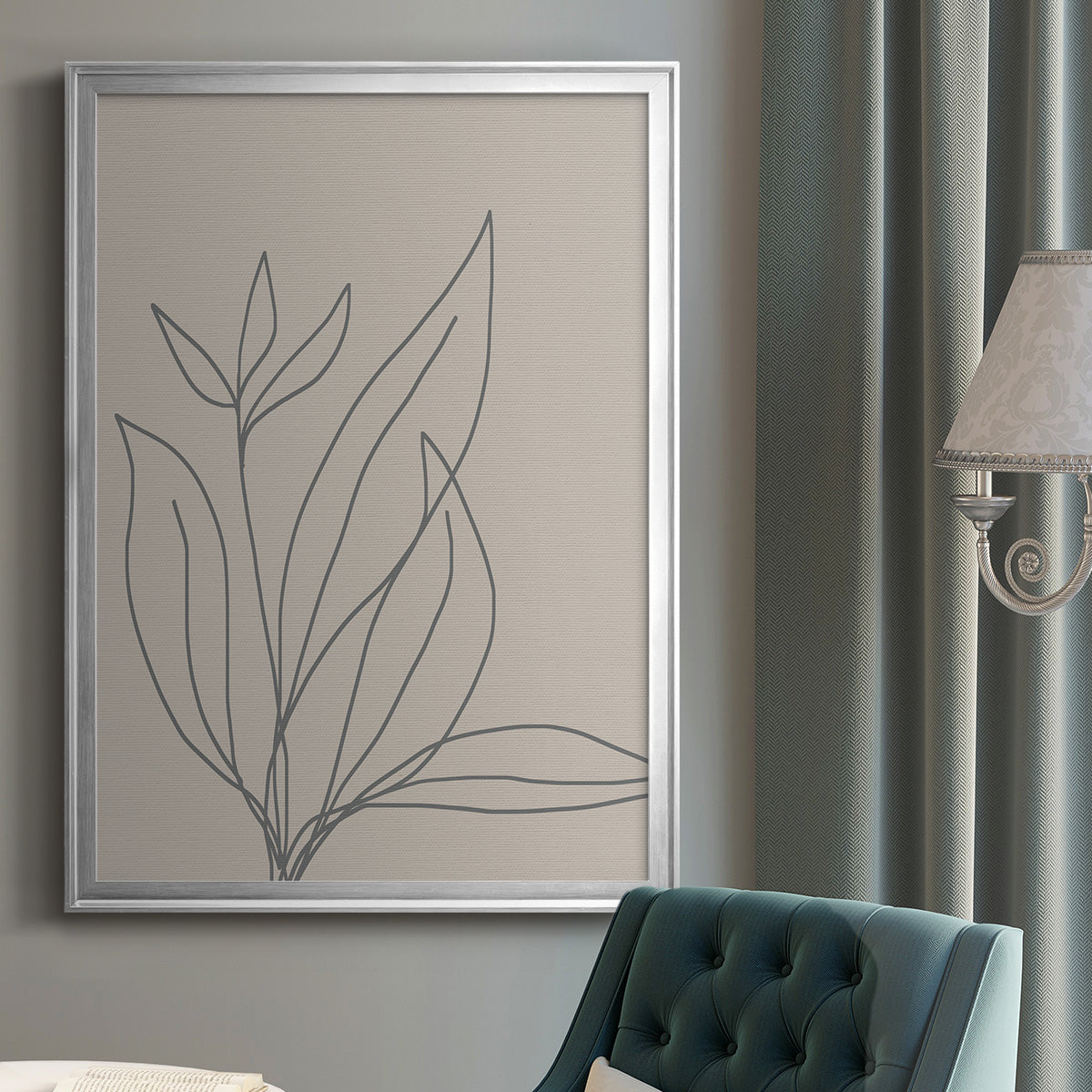 Neutral Lines I - Modern Framed Canvas Print