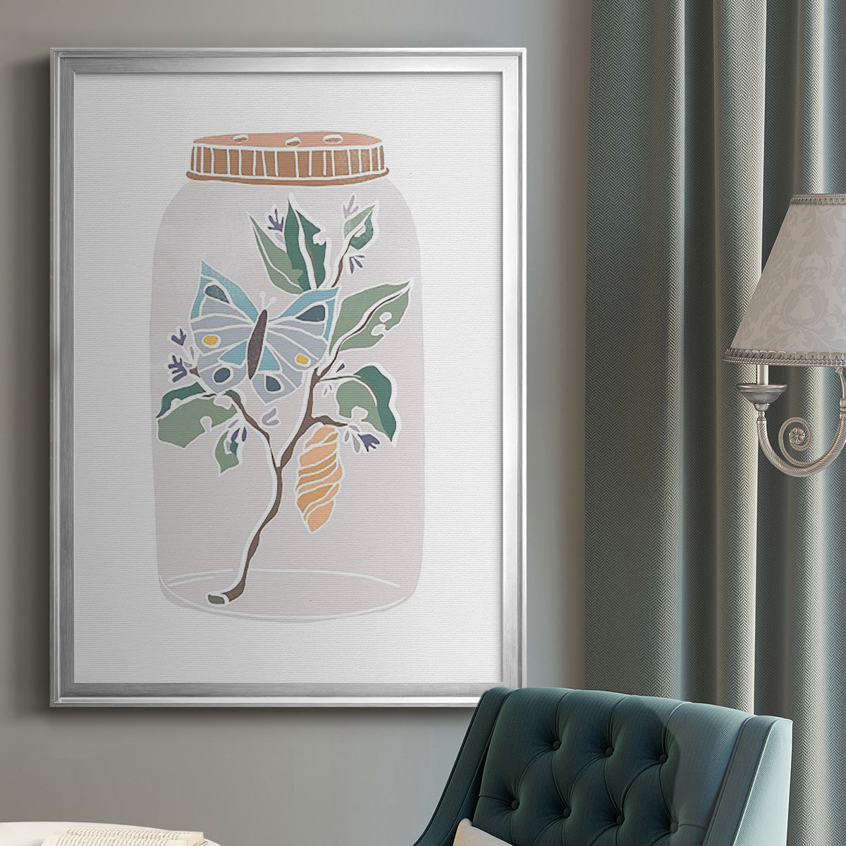 Nature Jar II - Modern Framed Canvas Print