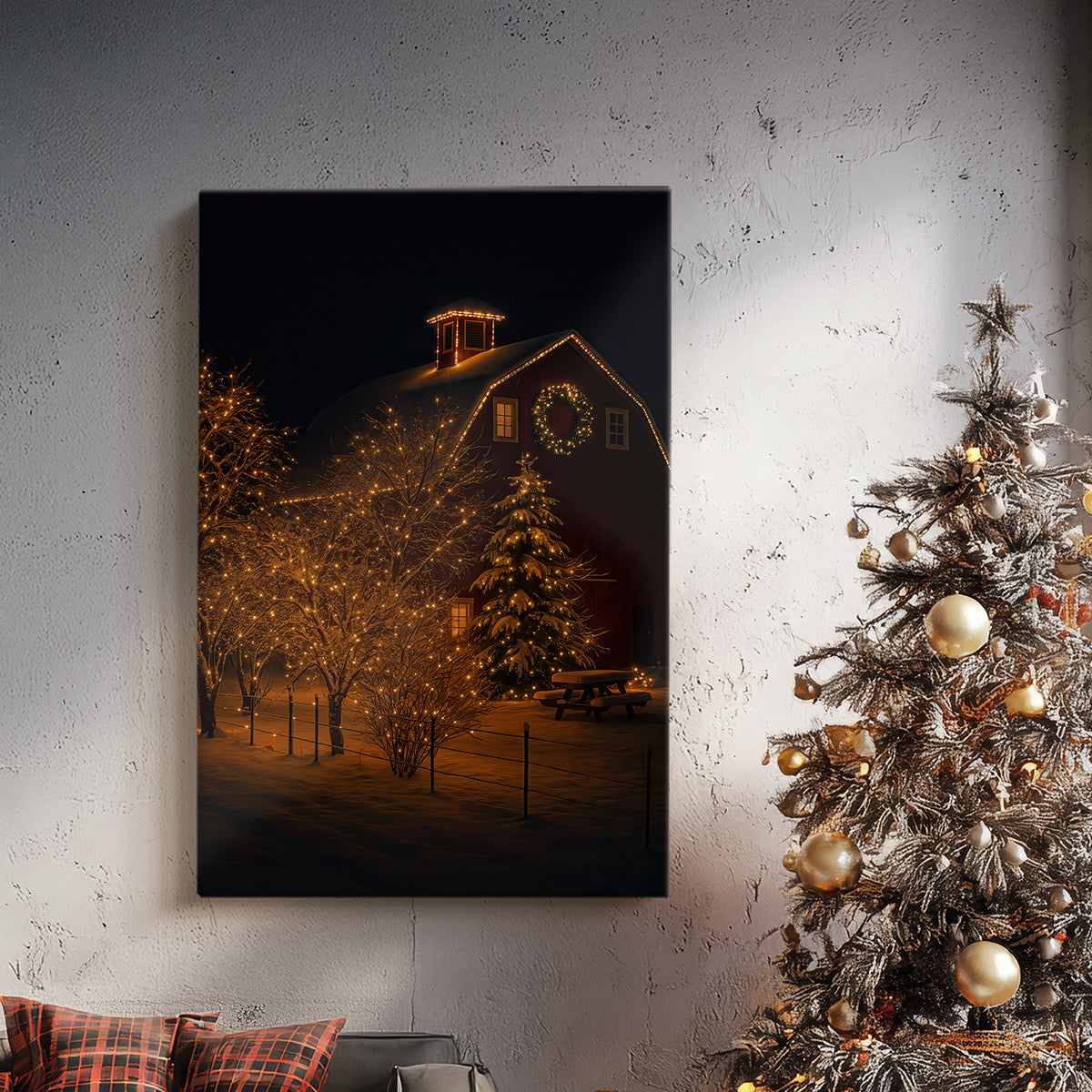Warm Lantern Star at Dusk - Canvas Art Print