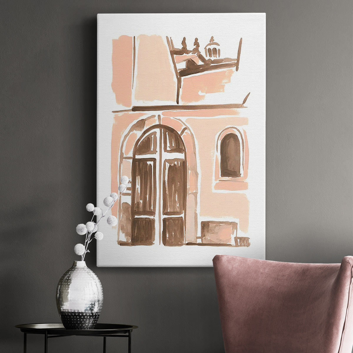 Blush Architecture Study V - Canvas Art Print