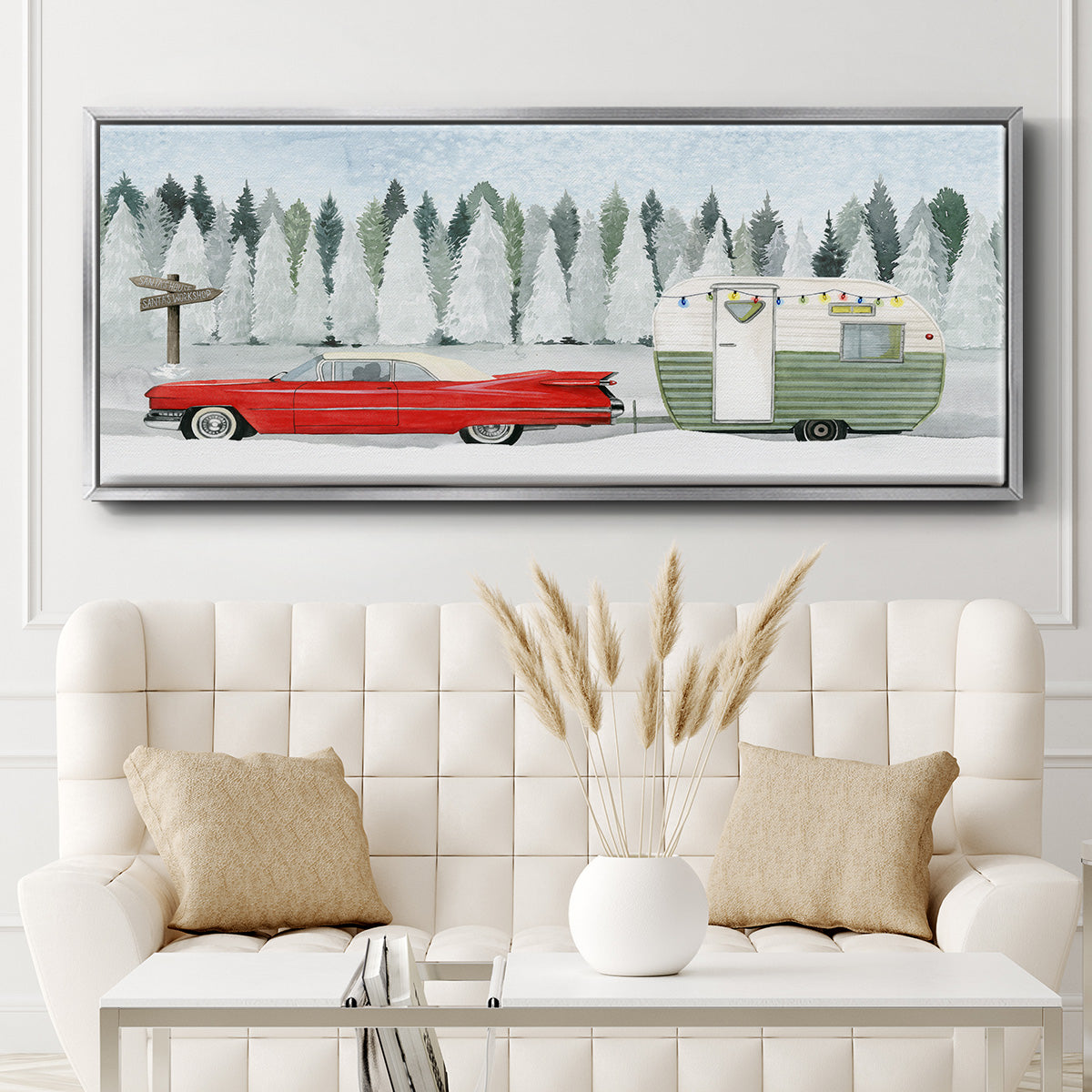 Holiday Roadtrip I - Floater Framed Canvas Print