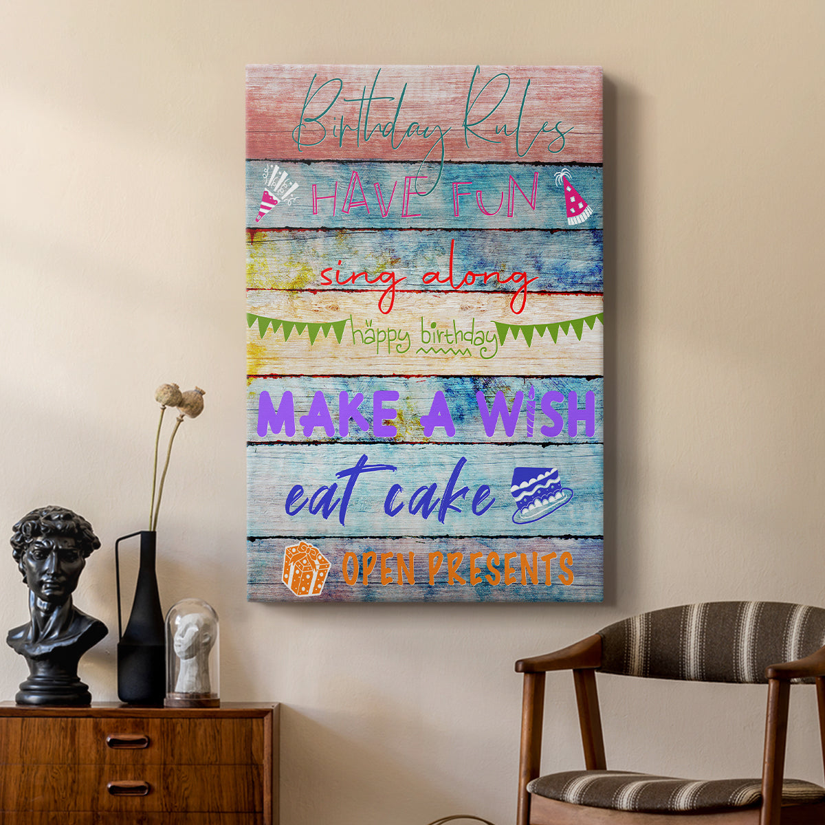 Birthday Rules - Canvas Art Print