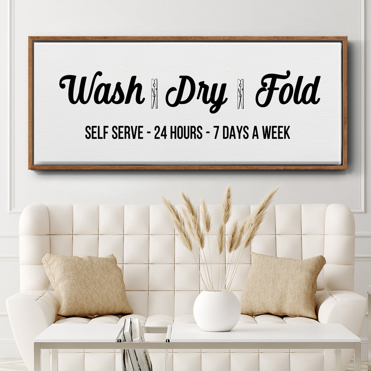 Wash Dry Fold - Floater Framed Canvas Print