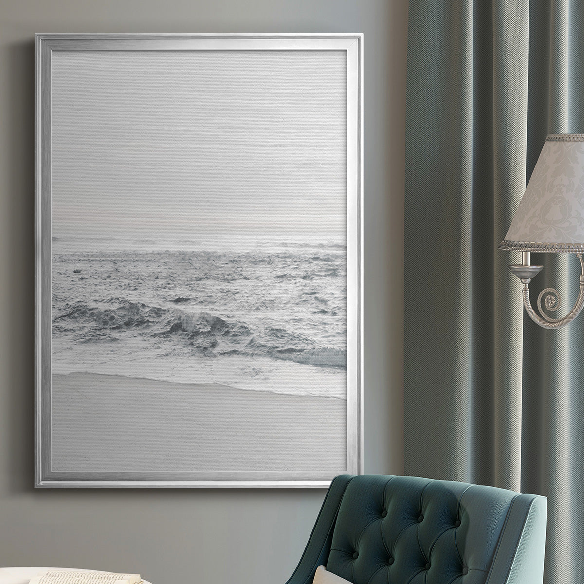 Gentle Tides II - Modern Framed Canvas Print